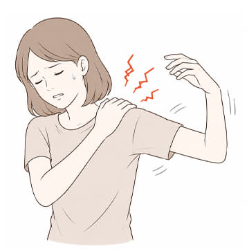 肩が引っかかるように動かしにくい